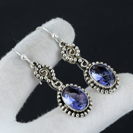 Amethyst Earrings | 925 Sterling Silver | Handmade Purple Gemstone Earrings | February Birthstone Jewelry