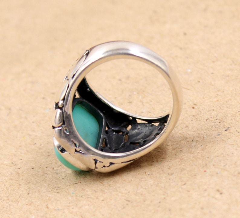 American Turquoise Men’s Ring | 925 Sterling Silver | Handmade Southwestern Statement Ring