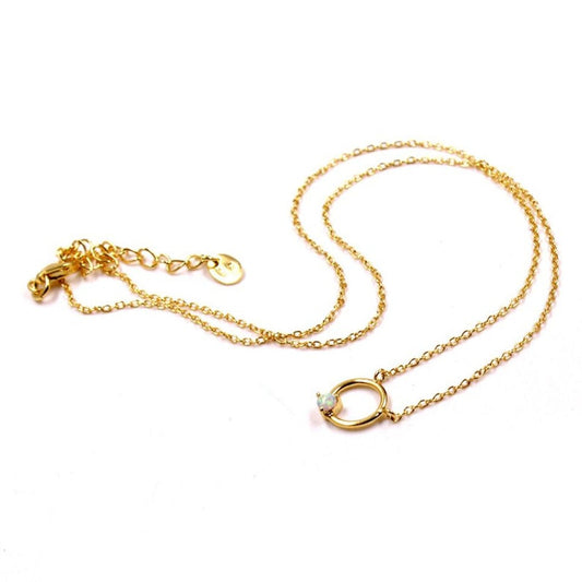 Ethiopian Opal Chain Pendant | 925 Sterling Silver Opal Necklace | October Birthstone Jewelry | Fire Opal Gemstone Pendant | Gift for Her