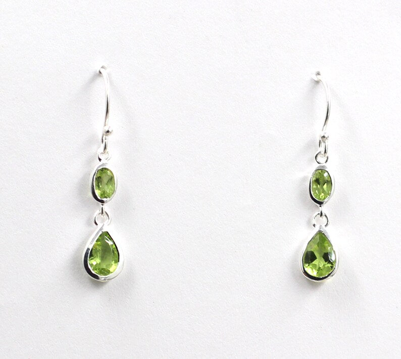 Natural Peridot Necklace & Earring Set | Solid 925 Sterling Silver | Handmade August Birthstone Jewelry