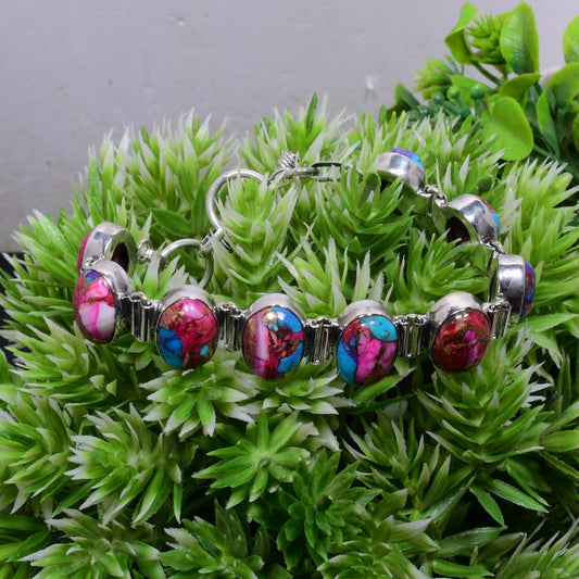 Kingman Dahlia Turquoise Bracelet | 925 Sterling Silver | Handmade Arizona Turquoise Jewelry