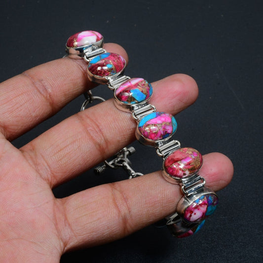 Kingman Dahlia Turquoise Bracelet | 925 Sterling Silver | Handmade Arizona Turquoise Jewelry