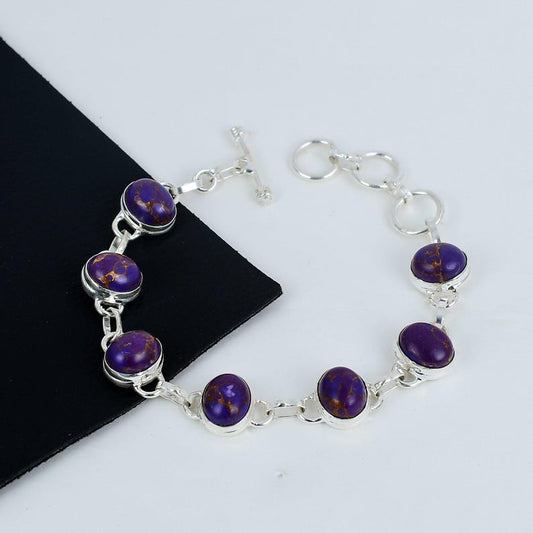 Amethyst Bracelet | 925 Sterling Silver | Handmade Purple Gemstone Jewelry | February Birthstone Bracelet