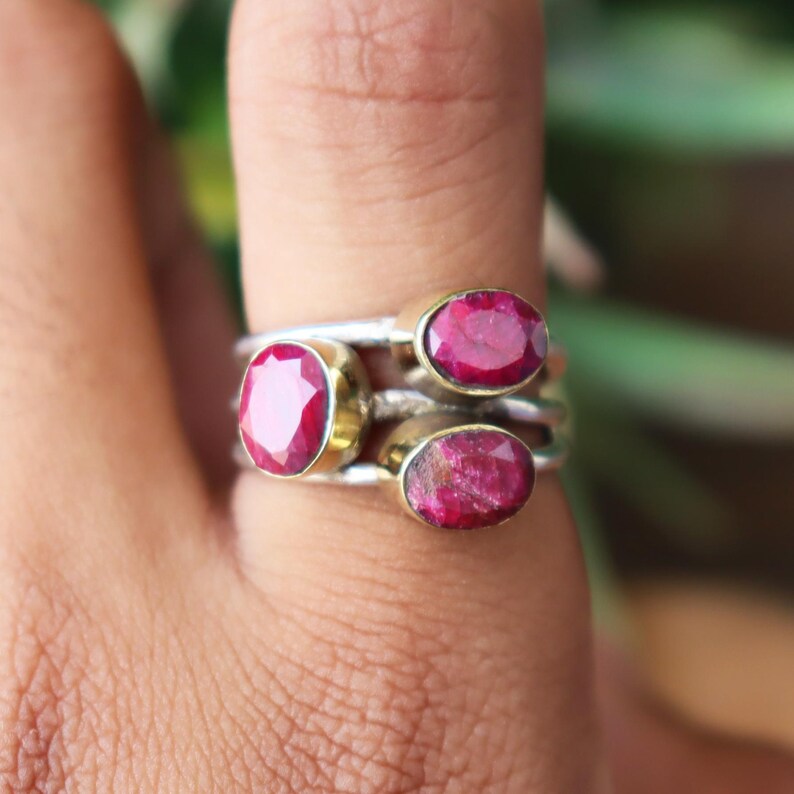 Ruby Gemstone Ring, 925 Sterling Silver, Handmade Ring, Classic Trendy Ring