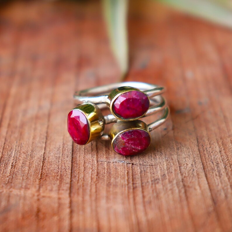 Ruby Gemstone Ring, 925 Sterling Silver, Handmade Ring, Classic Trendy Ring
