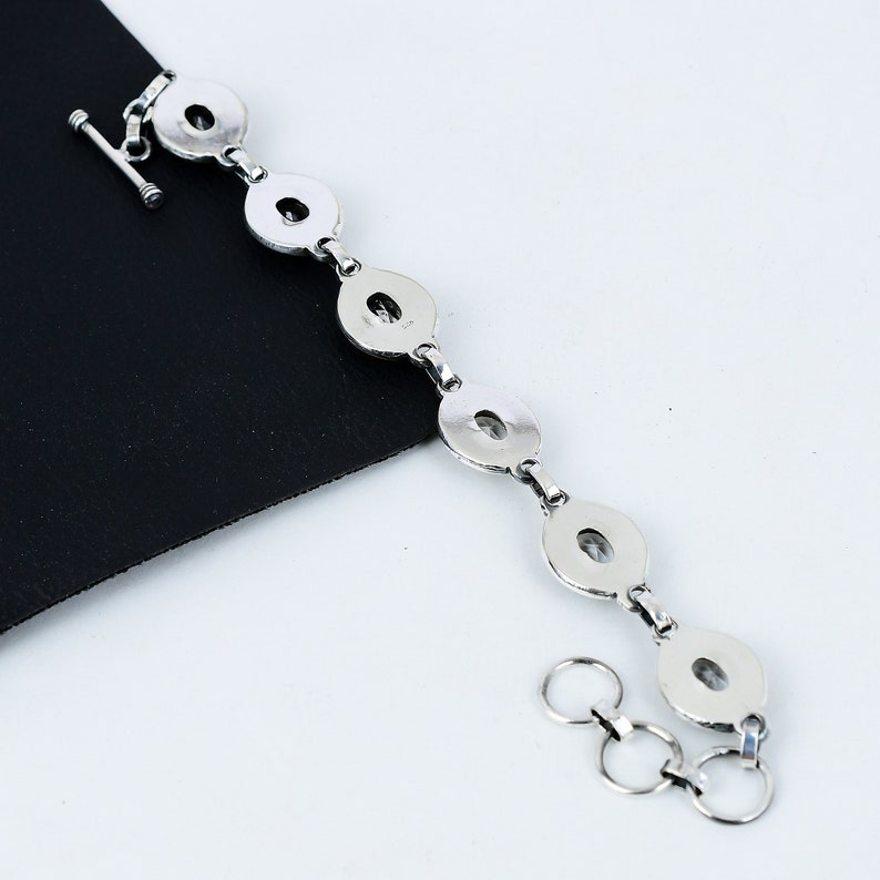 Crystal Quartz Bracelet | 925 Sterling Silver | Handmade Clear Quartz Healing Bracelet