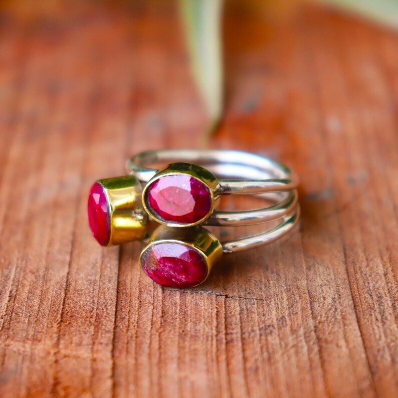 Ruby Gemstone Ring, 925 Sterling Silver, Handmade Ring, Classic Trendy Ring
