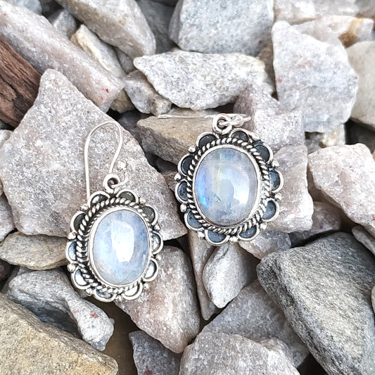 Black stone earring