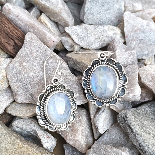 Black stone earring